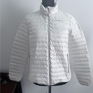 Eddie Bauer White Lightweight Down Puffer Jacket Women’s Small